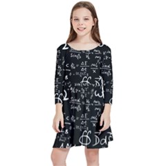 E=mc2 Text Science Albert Einstein Formula Mathematics Physics Kids  Quarter Sleeve Skater Dress by uniart180623