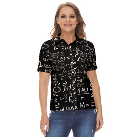 E=mc2 Text Science Albert Einstein Formula Mathematics Physics Women s Short Sleeve Double Pocket Shirt by uniart180623