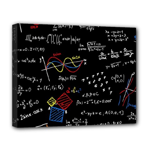 Black Background With Text Overlay Mathematics Formula Board Deluxe Canvas 20  X 16  (stretched) by uniart180623