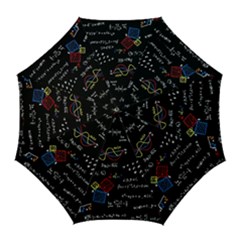 Black Background With Text Overlay Mathematics Formula Board Golf Umbrellas by uniart180623