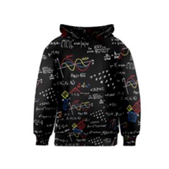 Black Background With Text Overlay Mathematics Formula Board Kids  Pullover Hoodie by uniart180623