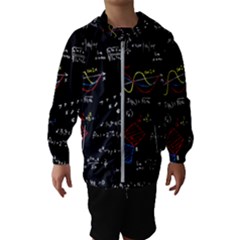 Black Background With Text Overlay Mathematics Formula Board Kids  Hooded Windbreaker by uniart180623