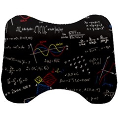 Black Background With Text Overlay Mathematics Formula Board Head Support Cushion by uniart180623