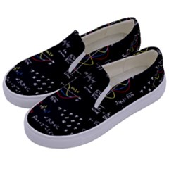 Black Background With Text Overlay Mathematics Formula Board Kids  Canvas Slip Ons by uniart180623