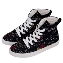 Black Background With Text Overlay Mathematics Formula Board Women s Hi-top Skate Sneakers by uniart180623