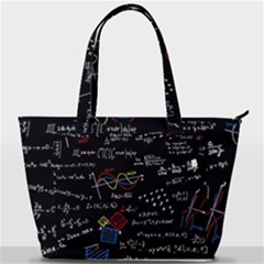 Black Background With Text Overlay Mathematics Formula Board Back Pocket Shoulder Bag  by uniart180623