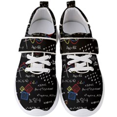 Black Background With Text Overlay Mathematics Formula Board Men s Velcro Strap Shoes by uniart180623