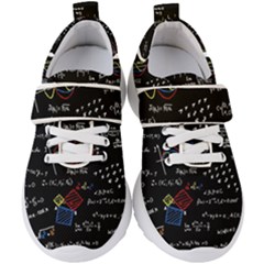 Black Background With Text Overlay Mathematics Formula Board Kids  Velcro Strap Shoes by uniart180623