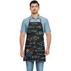 Black Background With Text Overlay Mathematics Formula Board Kitchen Apron by uniart180623