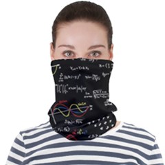 Black Background With Text Overlay Mathematics Formula Board Face Seamless Bandana (adult) by uniart180623