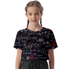 Black Background With Text Overlay Mathematics Formula Board Kids  Basic Tee by uniart180623