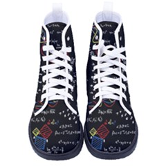 Black Background With Text Overlay Mathematics Formula Board Men s High-top Canvas Sneakers by uniart180623