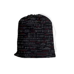 Black Background With Text Overlay Digital Art Mathematics Drawstring Pouch (large) by uniart180623