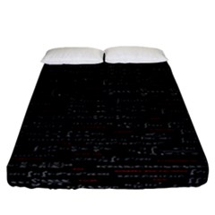 Black Background With Text Overlay Digital Art Mathematics Fitted Sheet (california King Size) by uniart180623