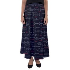 Black Background With Text Overlay Digital Art Mathematics Flared Maxi Skirt by uniart180623