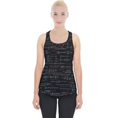 Black Background With Text Overlay Digital Art Mathematics Piece Up Tank Top by uniart180623