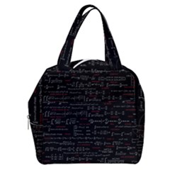 Black Background With Text Overlay Digital Art Mathematics Boxy Hand Bag