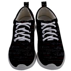 Black Background With Text Overlay Digital Art Mathematics Mens Athletic Shoes by uniart180623