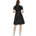 Black Background With Text Overlay Digital Art Mathematics Short Sleeve Waist Detail Dress View2