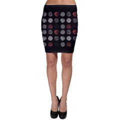 Black And Multicolored Polka Dot Artwork Digital Art Bodycon Skirt by uniart180623