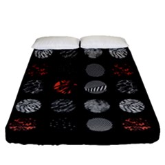 Black And Multicolored Polka Dot Artwork Digital Art Fitted Sheet (queen Size) by uniart180623