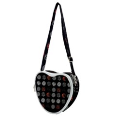 Black And Multicolored Polka Dot Artwork Digital Art Heart Shoulder Bag by uniart180623