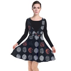 Black And Multicolored Polka Dot Artwork Digital Art Plunge Pinafore Dress by uniart180623