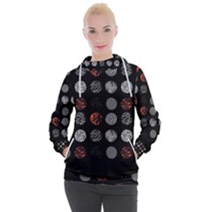 Black And Multicolored Polka Dot Artwork Digital Art Women s Hooded Pullover