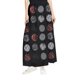 Black And Multicolored Polka Dot Artwork Digital Art Maxi Chiffon Skirt by uniart180623