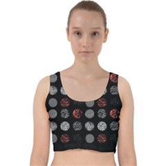 Black And Multicolored Polka Dot Artwork Digital Art Velvet Racer Back Crop Top by uniart180623