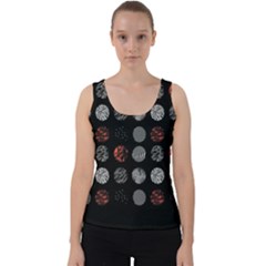 Black And Multicolored Polka Dot Artwork Digital Art Velvet Tank Top by uniart180623