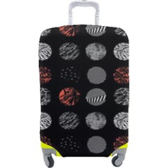 Black And Multicolored Polka Dot Artwork Digital Art Luggage Cover (large) by uniart180623