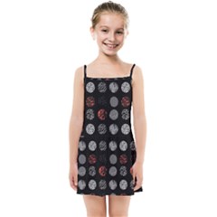 Black And Multicolored Polka Dot Artwork Digital Art Kids  Summer Sun Dress by uniart180623