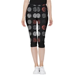 Black And Multicolored Polka Dot Artwork Digital Art Inside Out Lightweight Velour Capri Leggings  by uniart180623