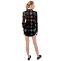 Black And Multicolored Polka Dot Artwork Digital Art Long Sleeve Chiffon Shirt View2