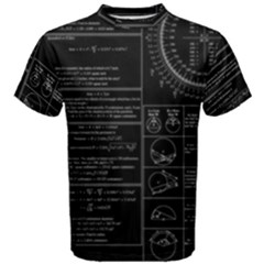 Black Background With Text Overlay Mathematics Trigonometry Men s Cotton Tee by uniart180623