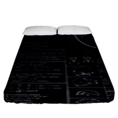 Black Background With Text Overlay Mathematics Trigonometry Fitted Sheet (king Size) by uniart180623