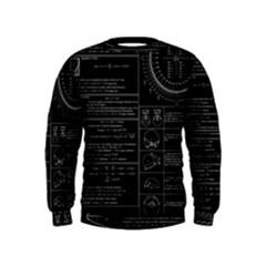 Black Background With Text Overlay Mathematics Trigonometry Kids  Sweatshirt by uniart180623