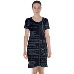 Black Background With Text Overlay Mathematics Trigonometry Short Sleeve Nightdress by uniart180623