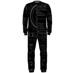 Black Background With Text Overlay Mathematics Trigonometry Onepiece Jumpsuit (men) by uniart180623