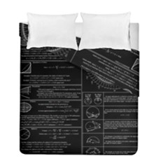 Black Background With Text Overlay Mathematics Trigonometry Duvet Cover Double Side (full/ Double Size) by uniart180623