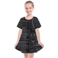 Black Background With Text Overlay Mathematics Trigonometry Kids  Smock Dress by uniart180623