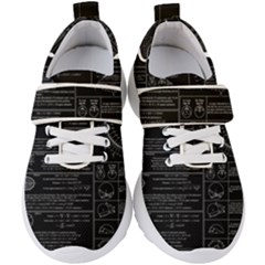 Black Background With Text Overlay Mathematics Trigonometry Kids  Velcro Strap Shoes by uniart180623