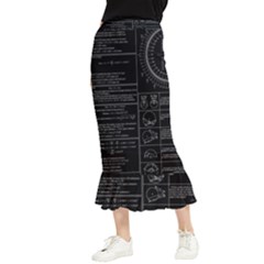 Black Background With Text Overlay Mathematics Trigonometry Maxi Fishtail Chiffon Skirt by uniart180623