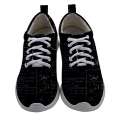 Black Background With Text Overlay Mathematics Trigonometry Women Athletic Shoes by uniart180623