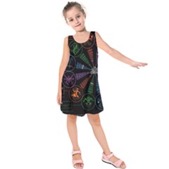 Zodiac Geek Kids  Sleeveless Dress by uniart180623