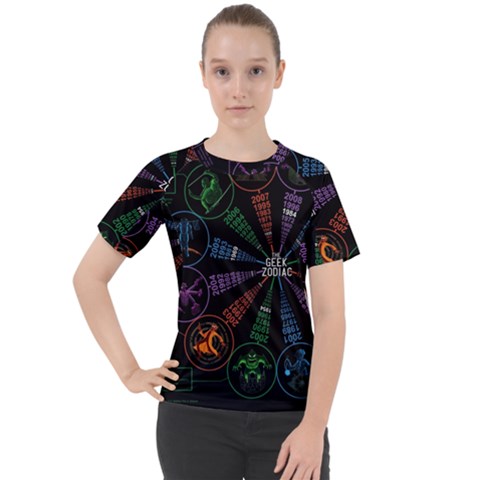 Zodiac Geek Women s Sport Raglan Tee by uniart180623