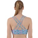 Pink And Blue Floral Wallpaper Back Weave Sports Bra View2