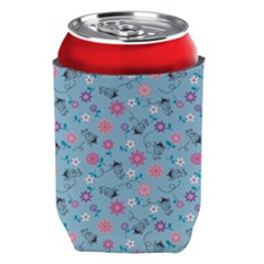 Pink And Blue Floral Wallpaper Can Holder by uniart180623