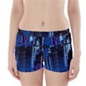 Night Music The City Neon Background Synth Retrowave Boyleg Bikini Wrap Bottoms View1